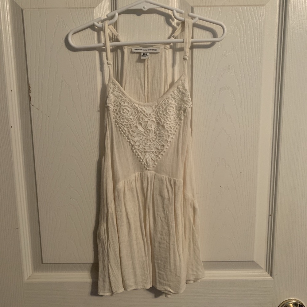 Ladies Beige Lace Tank Top
